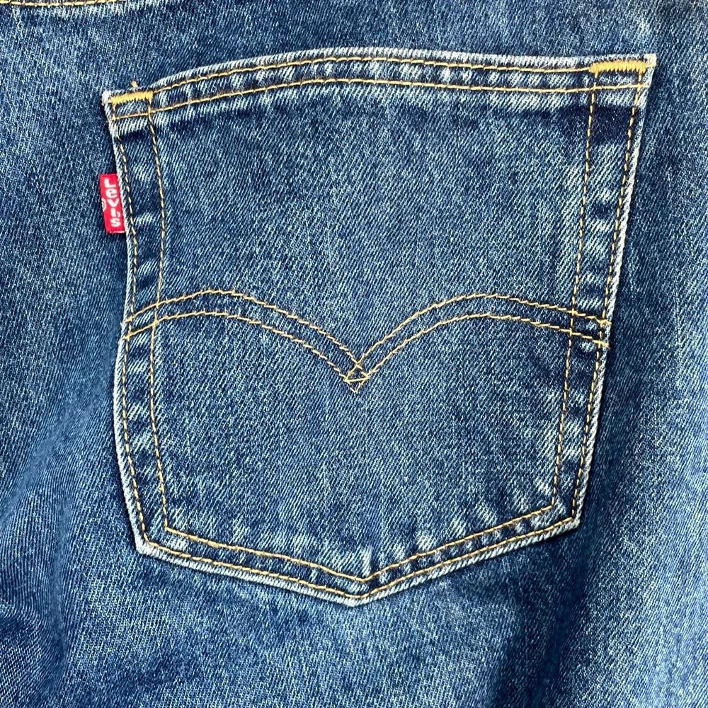Levi's 505 Jeans Mens 35x32.5* Blue Dark Wash Denim Workwear Streetwear Rodeo